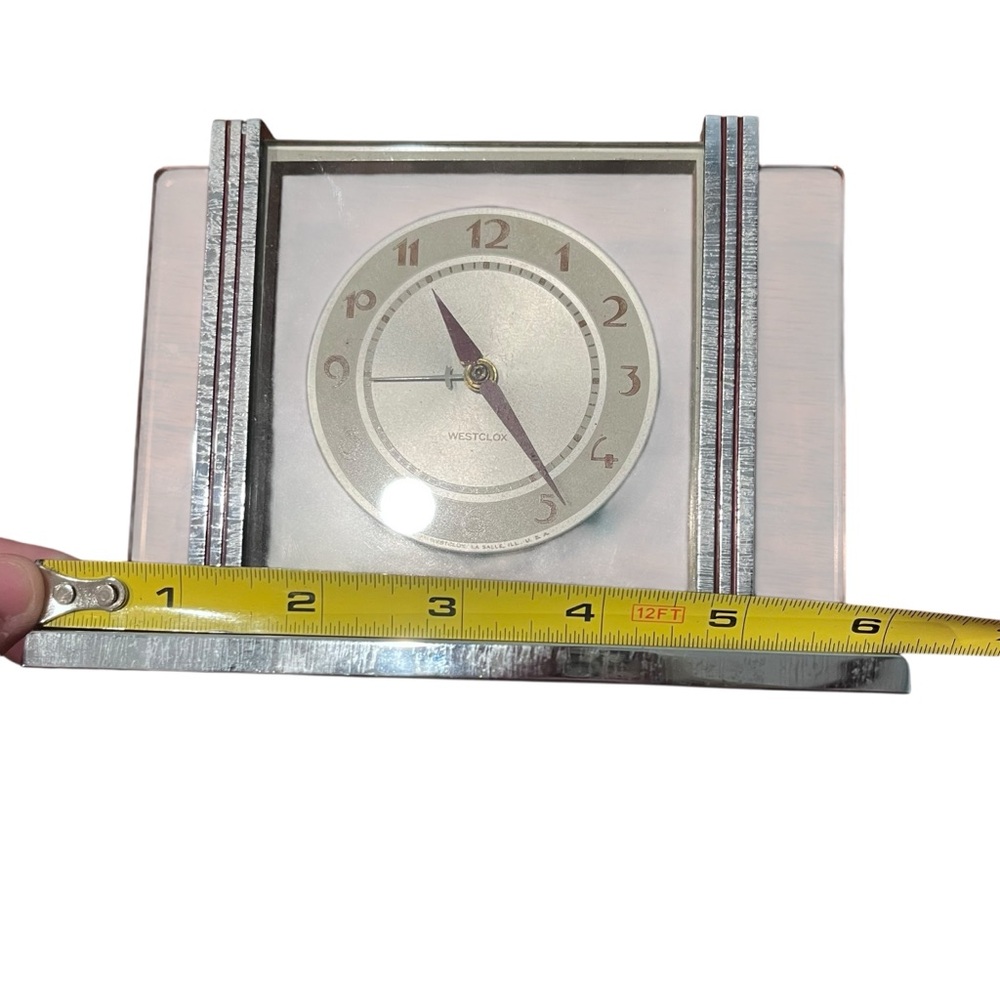 Vintage WESTCLOX 1930s Art‎ Deco Alarm Clock Leland FOR PARTS NOT WORKING - Picture 12 of 13